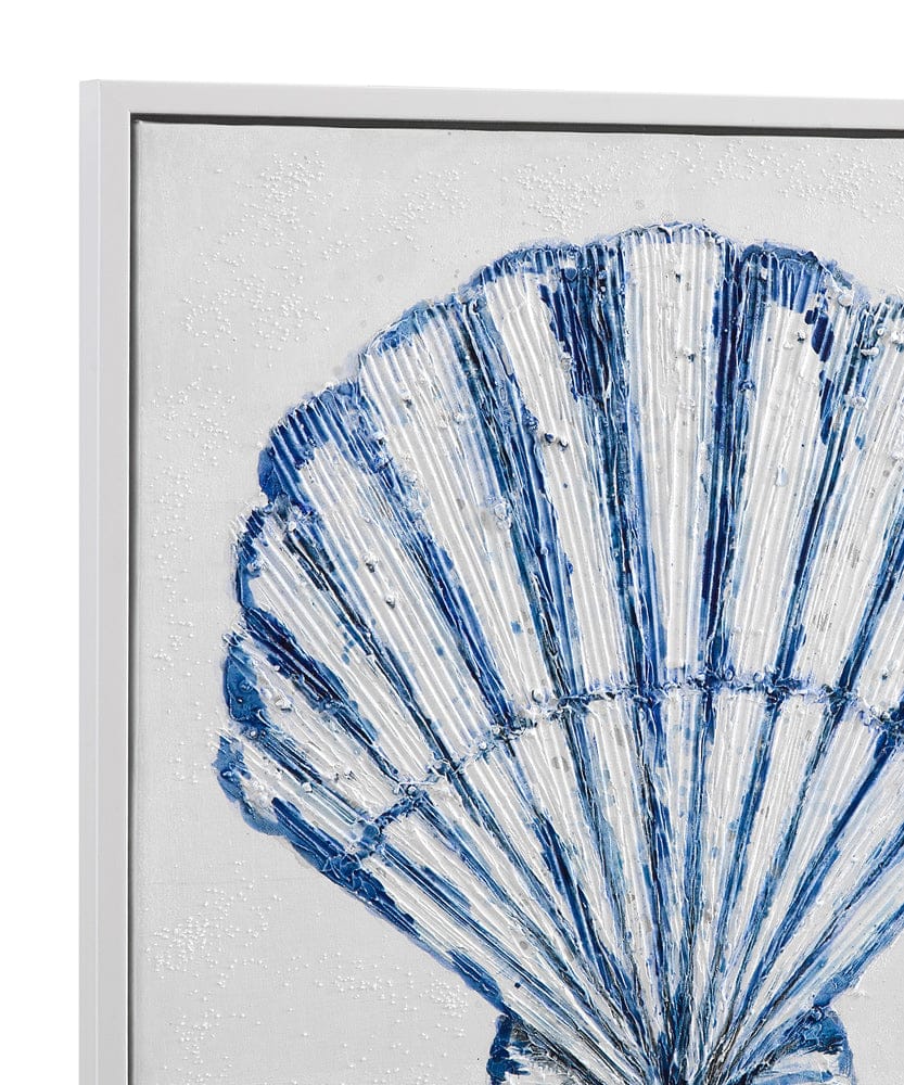 Bassett Mirror - Shells Framed Canvas Set of 4 in White Frame - 7301-060 view 4