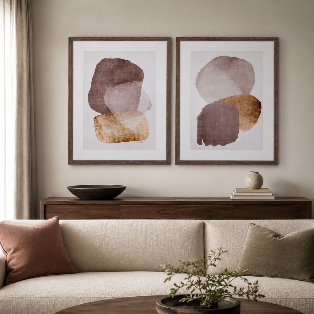 Bassett Mirror - Side Step Brown Abstract Framed Print (Set of 2) - 9902-176-000 view 3