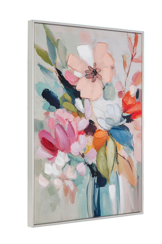 Bassett Mirror - Spring Bouquet Pink Floral Framed Canvas - 7301-130 view 2