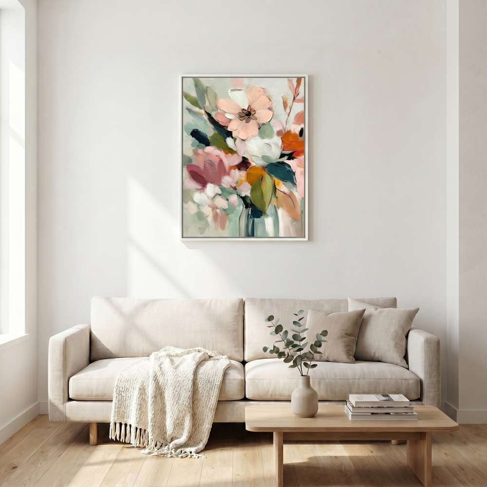 Bassett Mirror - Spring Bouquet Pink Floral Framed Canvas - 7301-130 view 4