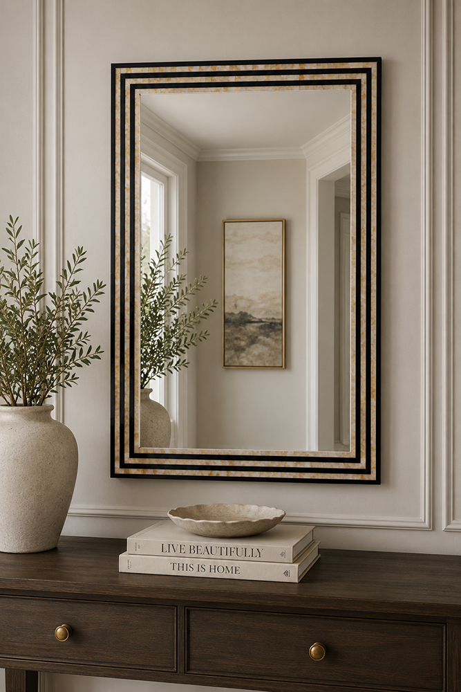 Bassett Mirror - Stepford 44" Black Rectangular Wall Mirror - M5214 view 5