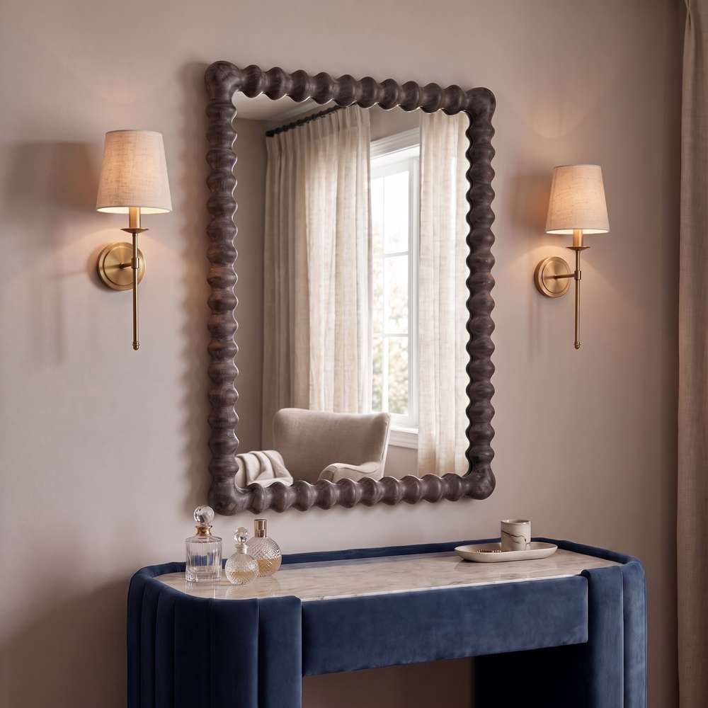 Bassett Mirror - Vallente Brown Wood Wall Mirror - M5138 view 5