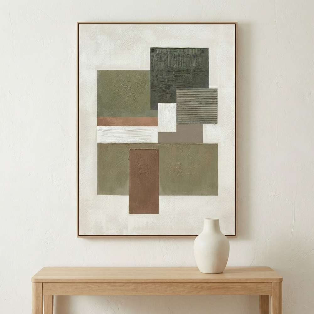 Bassett Mirror - Verdant Structure Green Abstract Framed Canvas - 7301-145 view 4
