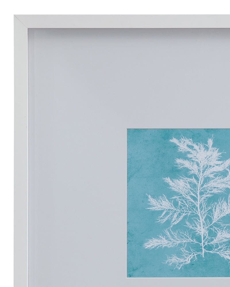 Bassett Mirror - White Coral on Blue IV Framed Print in Matte White Frame - 9902-245E view 2