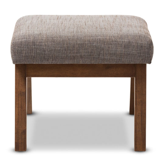 Baxton Studio - Aberdeen Ottoman in "Gravel" Multi Color/"Walnut" Brown - BBT5254-Gravel-OTTO-TH1308 view 2