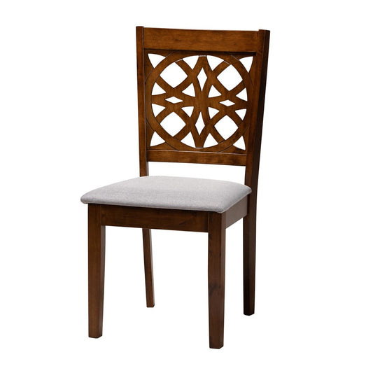 Baxton Studio - Abigail Dining Set in Grey/Walnut Brown - RH391C-Grey/Walnut-7PC Dining Set view 2