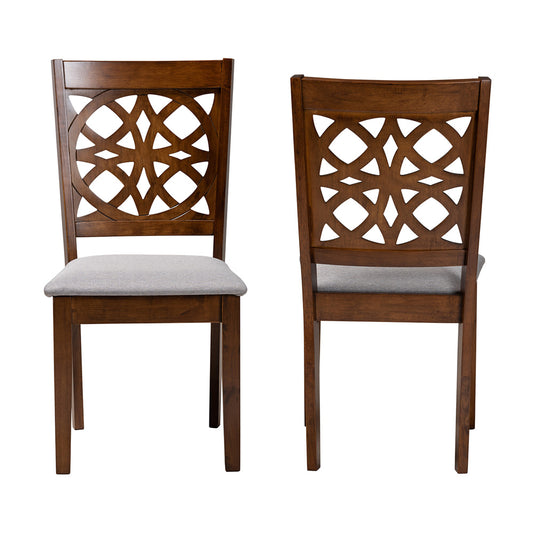 Baxton Studio - Abigail Set of 2 Dining Chairs in Grey/Walnut Brown - RH391C-Grey/Walnut-DC-2PK view 2