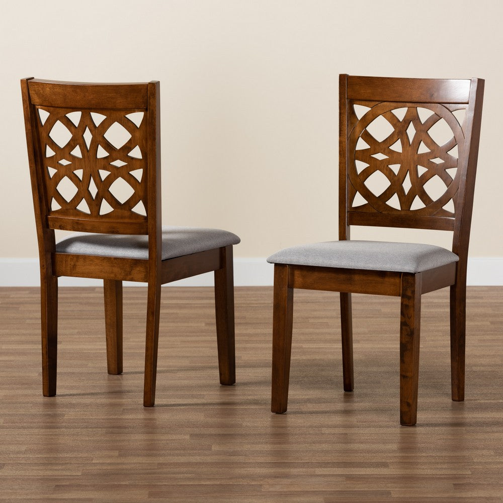 Baxton Studio - Abigail Set of 2 Dining Chairs in Grey/Walnut Brown - RH391C-Grey/Walnut-DC-2PK view 8
