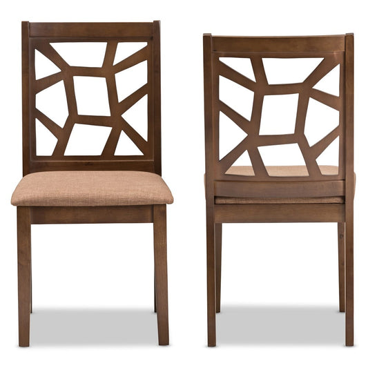 Baxton Studio - Abilene Set of 2 Dining Chairs in Light Brown/"Walnut" Brown - RH3010C-Walnut/Light Brown-DC view 2