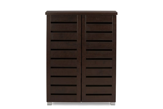 Baxton Studio - Adalwin Shoe Cabinet in Dark Brown - SC863522-Wenge view 2