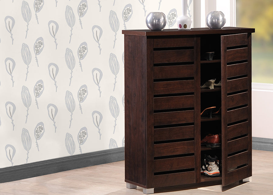 Baxton Studio - Adalwin Shoe Cabinet in Dark Brown - SC863522-Wenge view 5