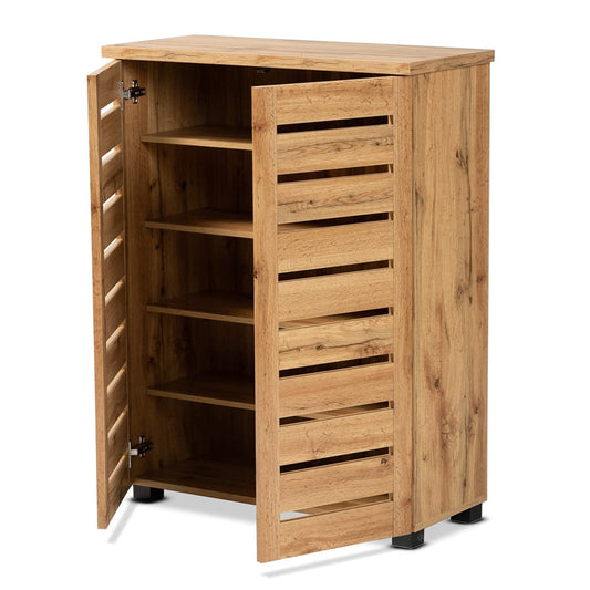 Baxton Studio - Adalwin Shoe Cabinet in Oak Brown - SC863522-Wotan Oak view 2