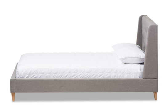 Baxton Studio - Adelaide King Size Bed - CF8862-Light Grey-King view 2