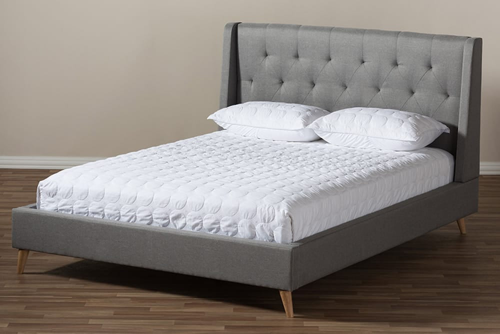 Baxton Studio - Adelaide King Size Bed - CF8862-Light Grey-King view 7