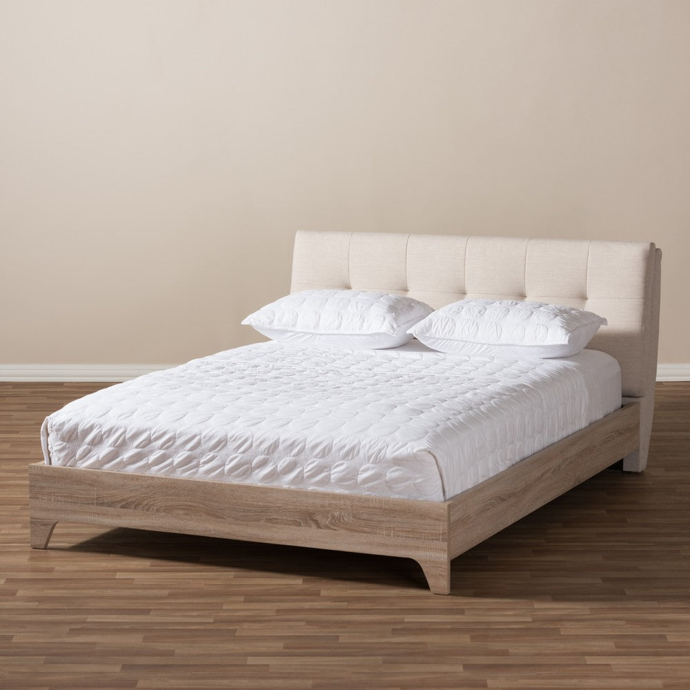 Baxton Studio - Adelia Queen Size Bed in Light Beige/Natural - CF8821-Light Beige/Natural-Queen view 7