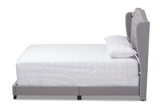 Baxton Studio - Aden King Size Bed - Aden-Grey-King view 2