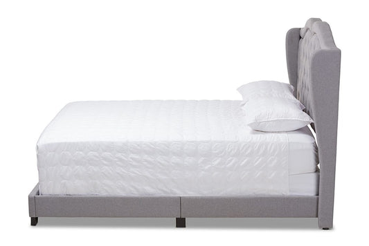 Baxton Studio - Aden King Size Bed - Aden-Grey-King view 2