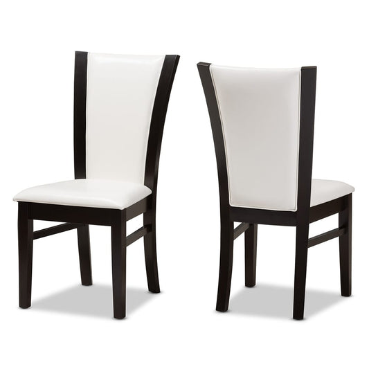Baxton Studio - Adley Dining Set in White/Dark Brown - RH5510C-Dark Brown/White Dining Set view 2