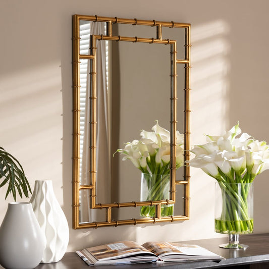 Baxton Studio - Adra Mirror in Antique Gold - RXW-8008 view 2