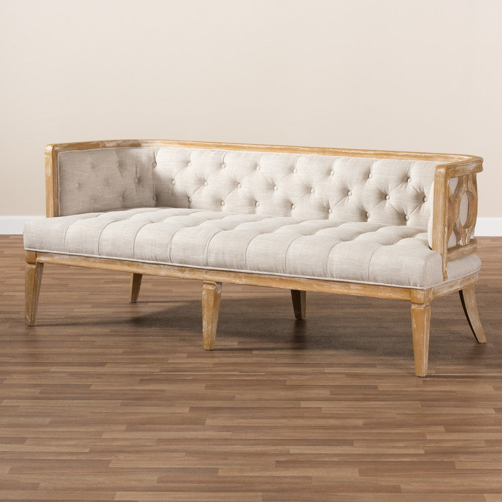 Baxton Studio - Agnes Sofa in Beige/Oak - TSF99113-Beige/Natural Oak-SF view 9