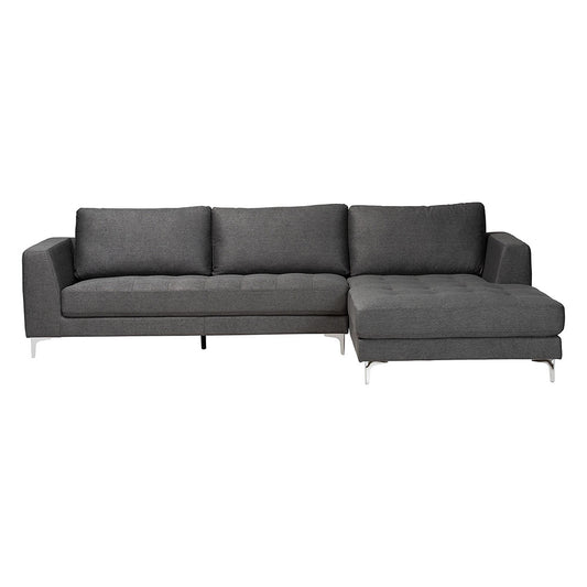 Baxton Studio - Agnew Sectional Sofa in Grey - U9320S-LRCC-RFC Sectional view 2