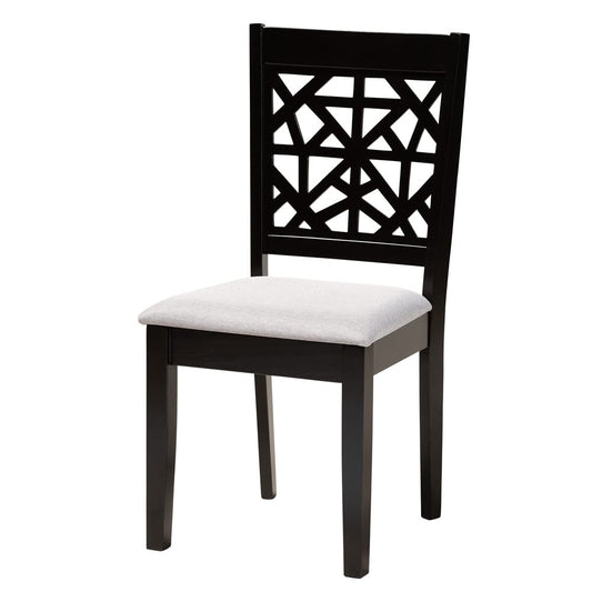 Baxton Studio - Aiden Dining Set in Grey/Dark Brown - Aiden-Grey/Dark Brown-5PC Dining Set view 2