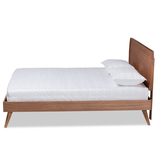 Baxton Studio - Aimi Queen Size Bed in Walnut Brown - Aimi-Ash Walnut-Queen view 2