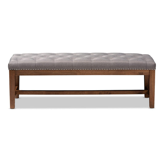Baxton Studio - Ainsley Bench in Grey - BBT5338-Grey view 2