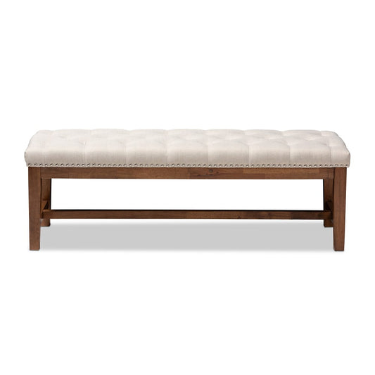 Baxton Studio - Ainsley Bench in Light Beige - BBT5338-Light Beige view 2