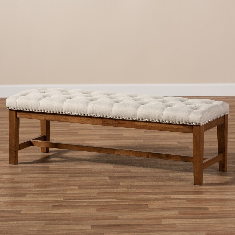 Baxton Studio - Ainsley Bench in Light Beige - BBT5338-Light Beige view 7