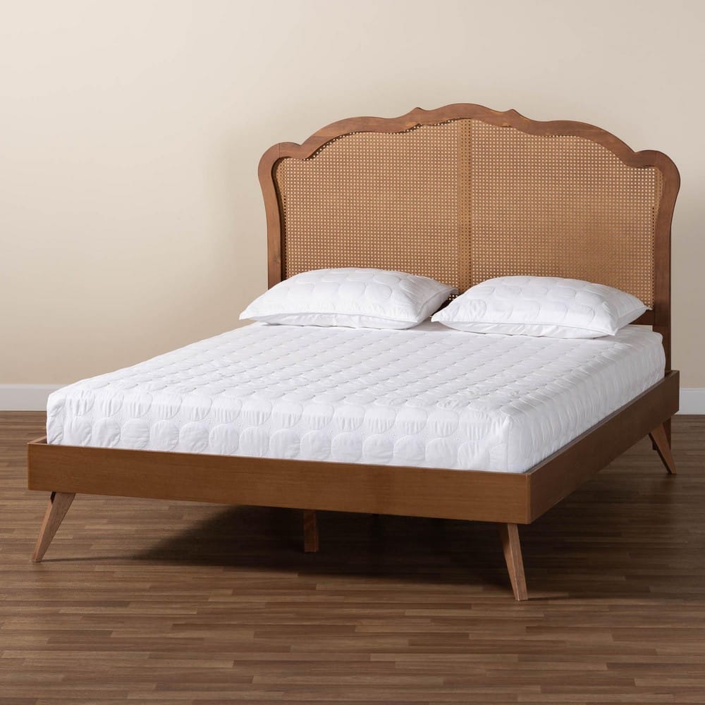 Baxton Studio - Aithan King Bed w/ Headboard in Walnut Brown - MG9773-1/9704-King view 8