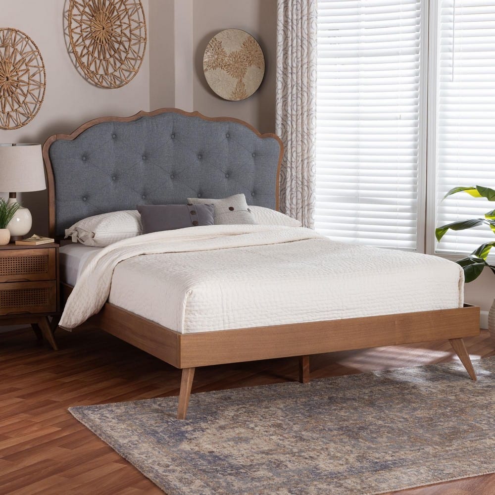 Baxton Studio - Aithan Queen Size Bed in Ash Walnut/Grey - MG9773/9704-Queen view 7