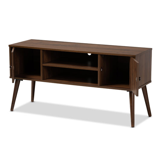 Baxton Studio - Alard TV Stand in Walnut - TV8002-Columbia Walnut-TV view 2
