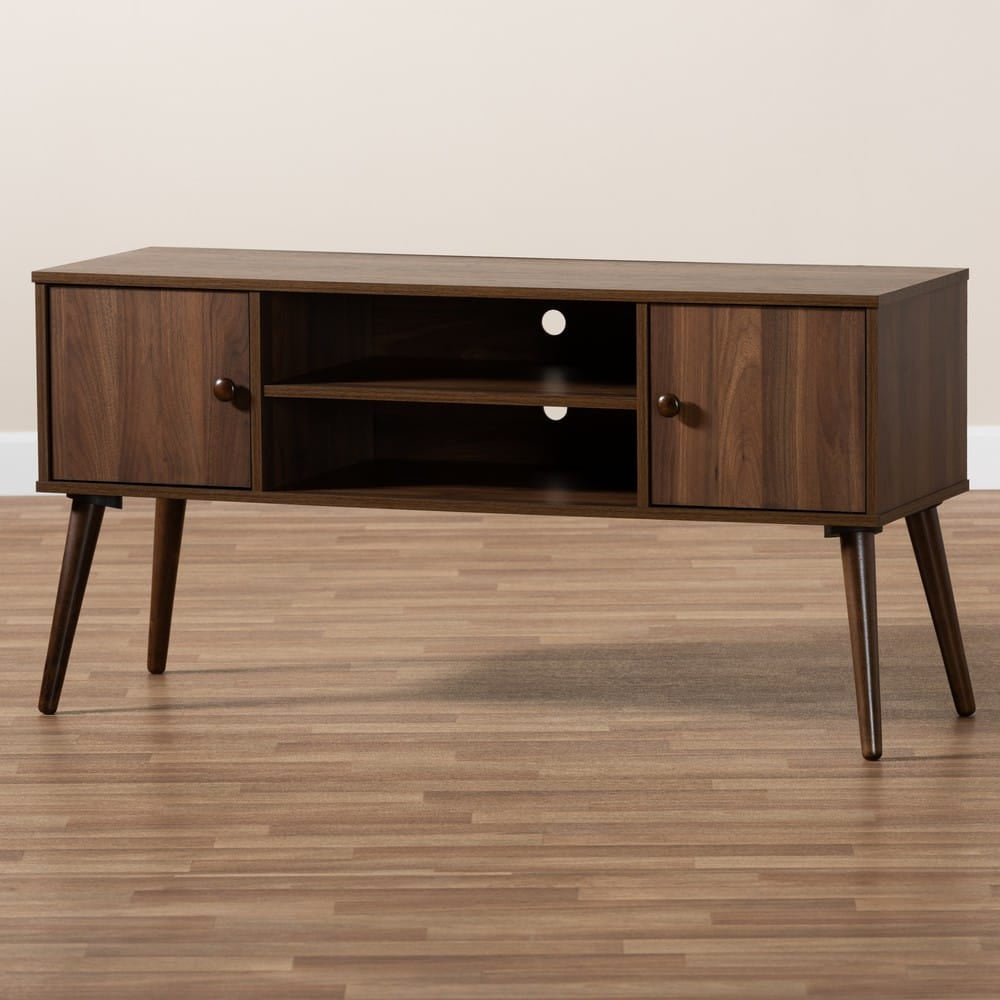Baxton Studio - Alard TV Stand in Walnut - TV8002-Columbia Walnut-TV view 8