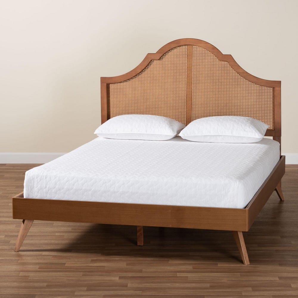 Baxton Studio - Alecia Queen Bed w/ Headboard in Ash Walnut - MG9780-1/9704-Queen view 8