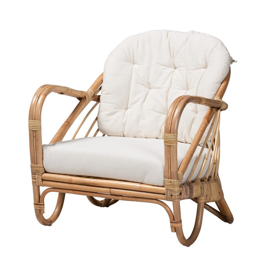 Baxton Studio - Aliane Living Room Set in White/Natural Brown - DC8041-Rattan-4PC Living Room Set view 2
