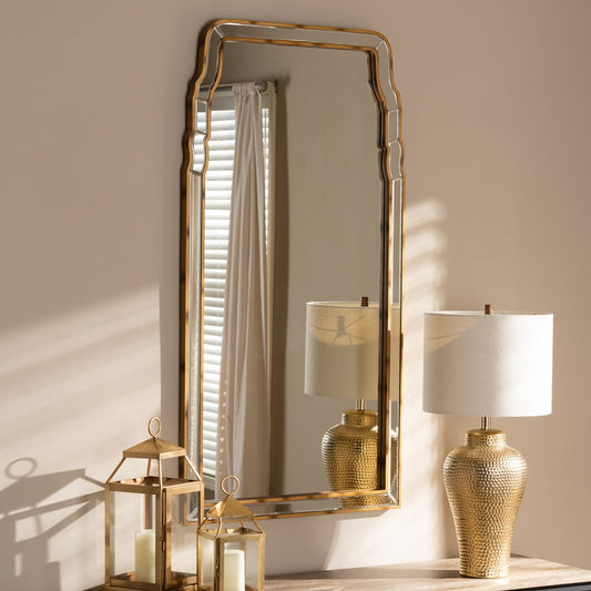 Baxton Studio - Alice Mirror in Antique Gold - RXW-8011 view 2