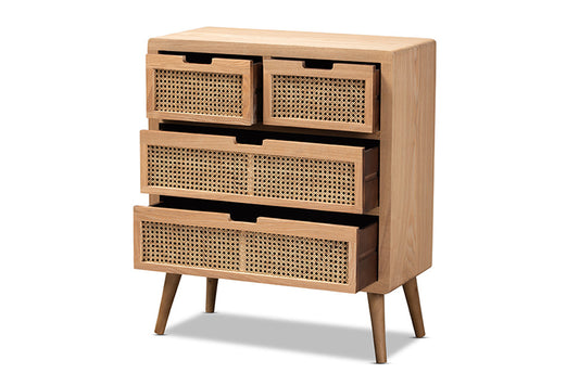 Baxton Studio - Alina Chest - JY1902-Medium Oak-4DW-Cabinet view 2