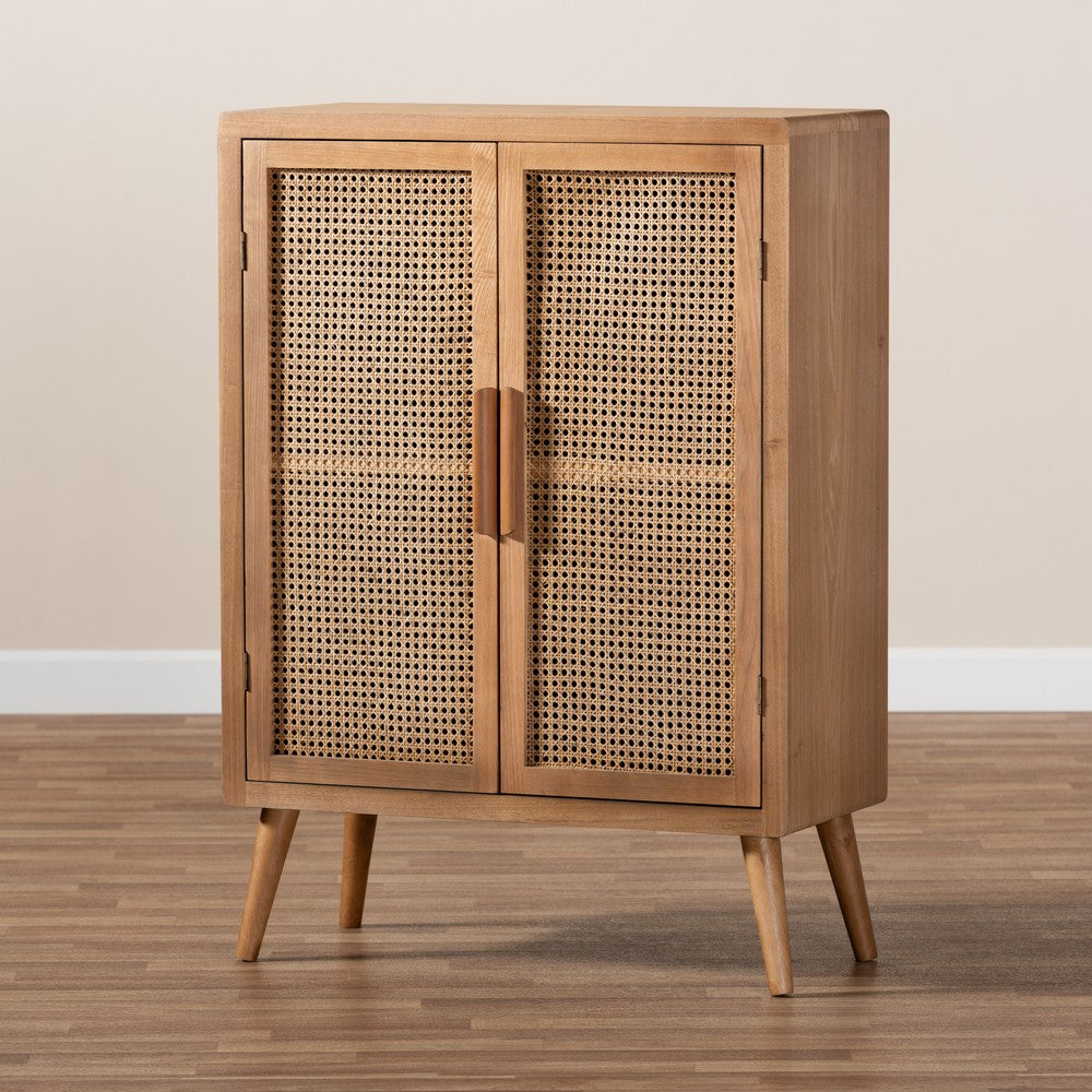 Baxton Studio - Alina Storage Cabinet in Medium Oak - JY1904-Medium Oak-Cabinet view 8
