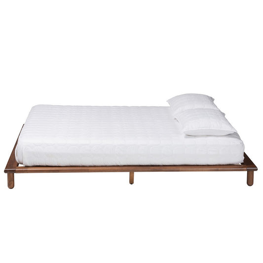 Baxton Studio - Alivia Queen Size Bed in Walnut Brown - SW8539-Walnut-Queen view 2