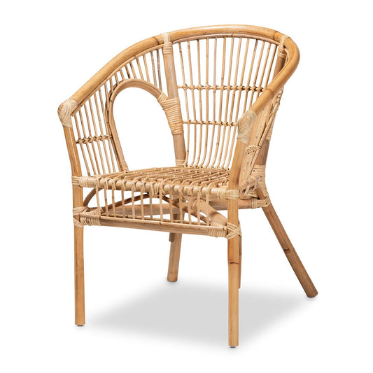 Baxton Studio - Alleta Living Room Set in Natural Brown - Alleta-Rattan-3PC Set view 2