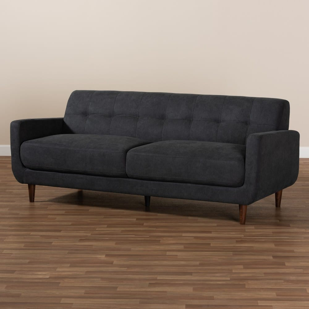 Baxton Studio - Allister Sofa in Dark Grey - J1453-Dark Grey-SF view 8
