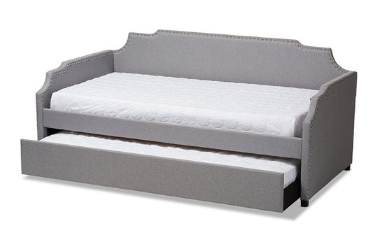 Baxton Studio - Ally Daybed - Ally-Light Grey-Daybed view 2