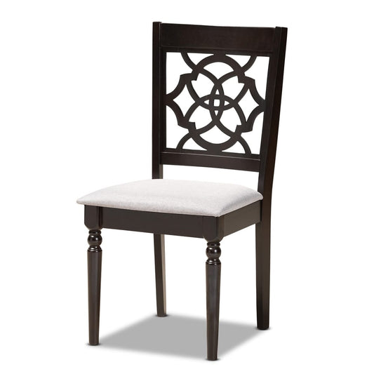 Baxton Studio - Alma Dining Set in Grey/Dark Brown - Alma-Grey/Dark Brown-5PC Dining Set view 2