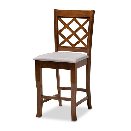 Baxton Studio - Alora Pub Set in Grey/walnut brown - RH320P-Grey/Walnut-5PC Pub Set view 2