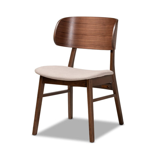 Baxton Studio - Alston Dining Set in Beige/Walnut Brown - WM1892B-Latte/Walnut-5PC Dining Set view 2
