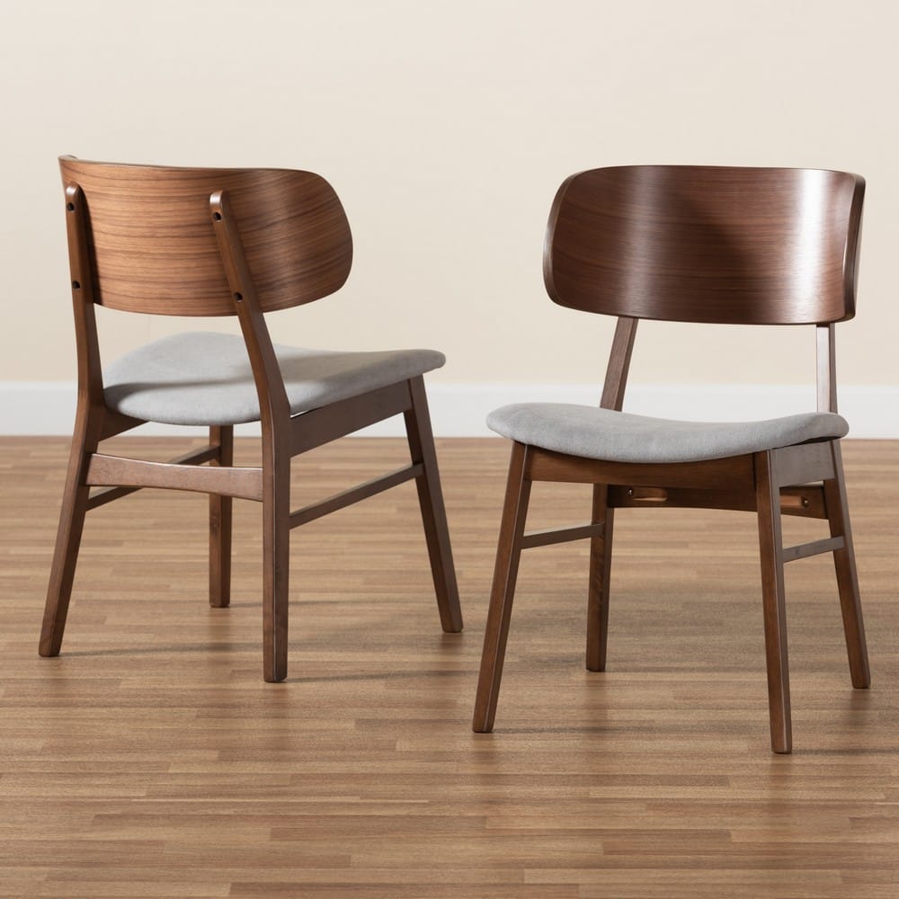 Baxton Studio - Alston Set of 2 Dining Chairs in Grey/Walnut Brown - WM1892B-Smoke/Walnut-DC view 8