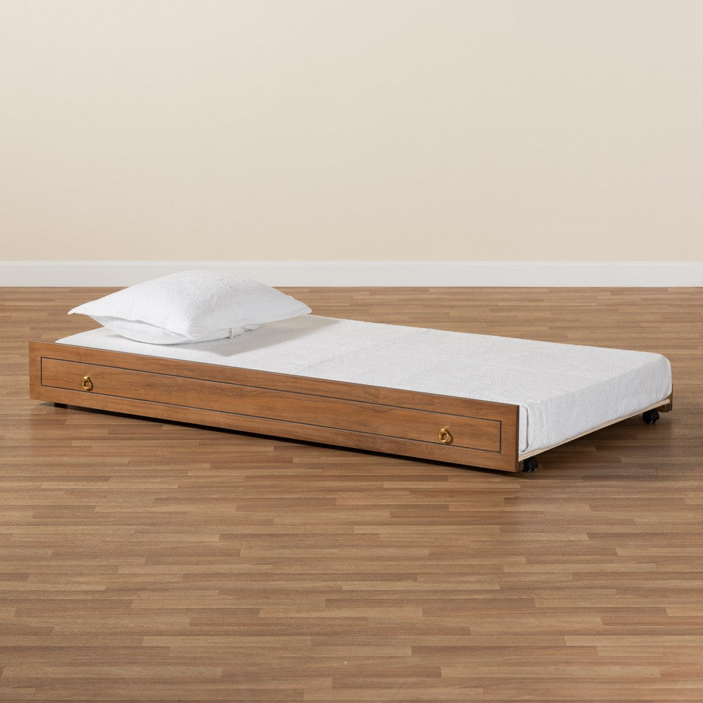Baxton Studio - Alya Trundle in Walnut/Gold - MG 0016-1-Walnut-Trundle view 6