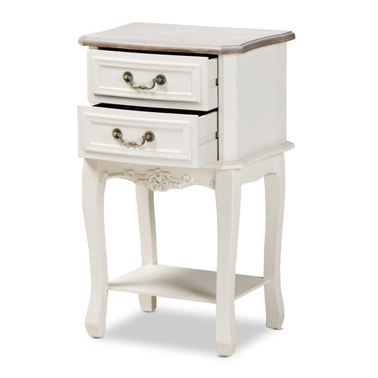 Baxton Studio - Amalie End Table in White/Oak - JY17B088-White-ET view 2