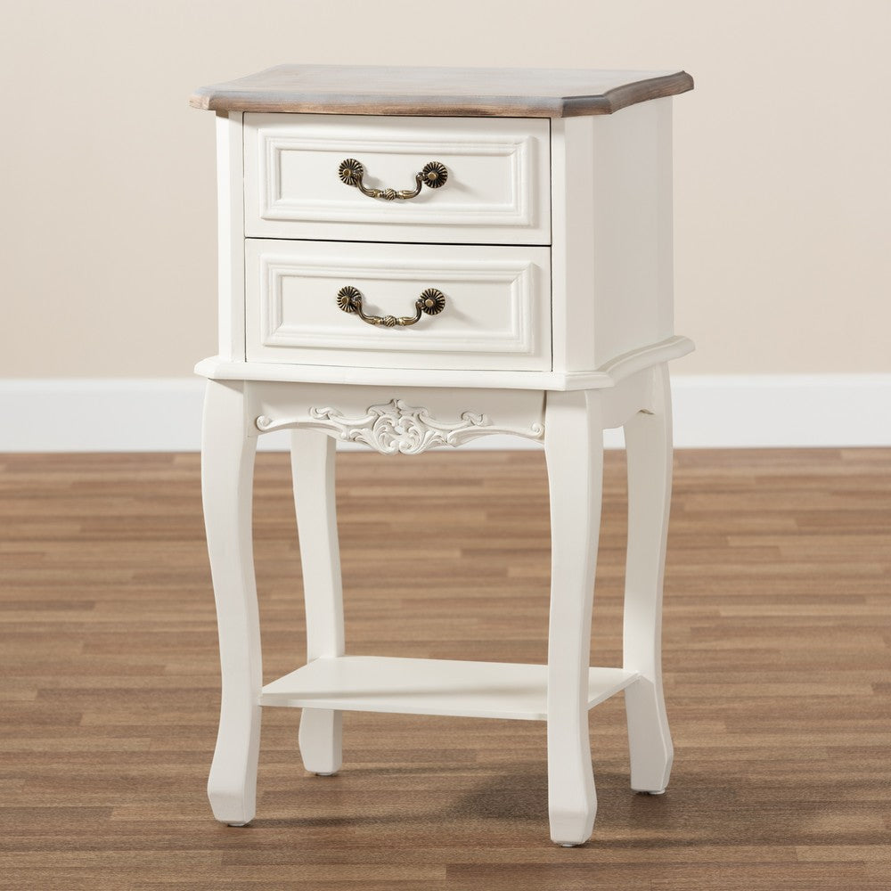 Baxton Studio - Amalie End Table in White/Oak - JY17B088-White-ET view 9